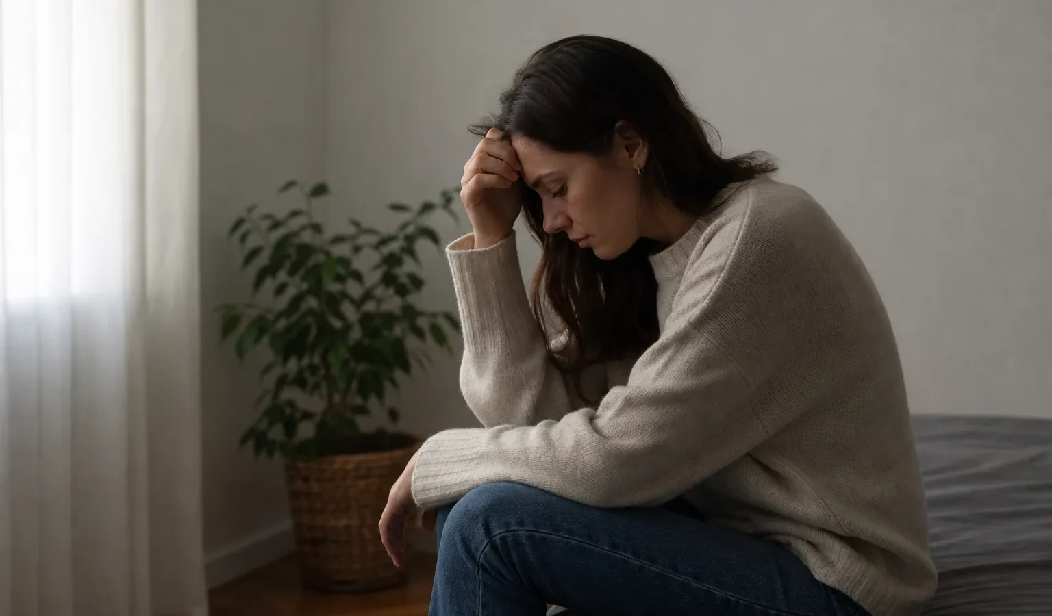 depression mental health sad person - Depresja - dziurawiec, światło, ruch. Co naprawdę działa